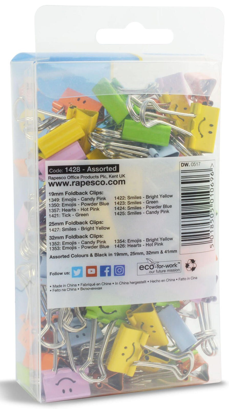 RAPESCO® Foldbackklammern farbsortiert 1.9 cm