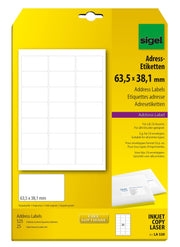 SIGEL Adressetiketten LA320 weiß 63,5 x 38,1 mm