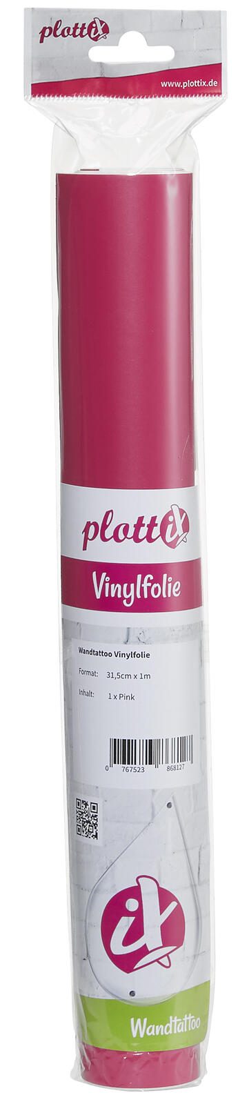 plottiX Wandtattoo-Folie 31.5 cm x 1 m pink
