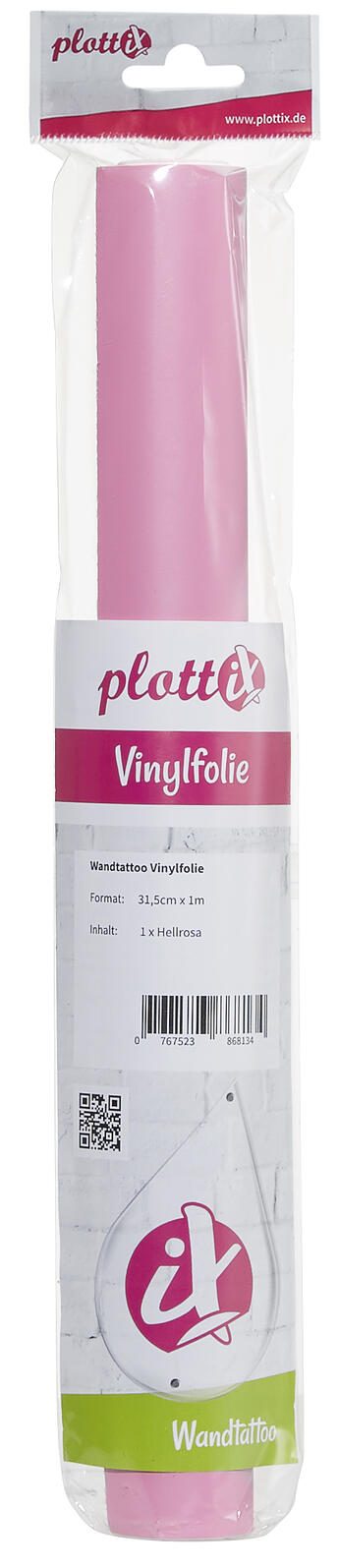 plottiX Wandtattoo-Folie 31.5 cm x 1 m hellrosa
