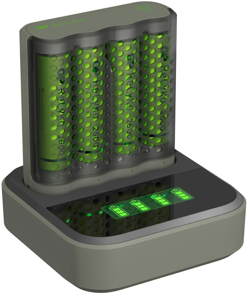 GP USB-Akku-Ladegerät inkl. Akkus Docking Station 4x AA