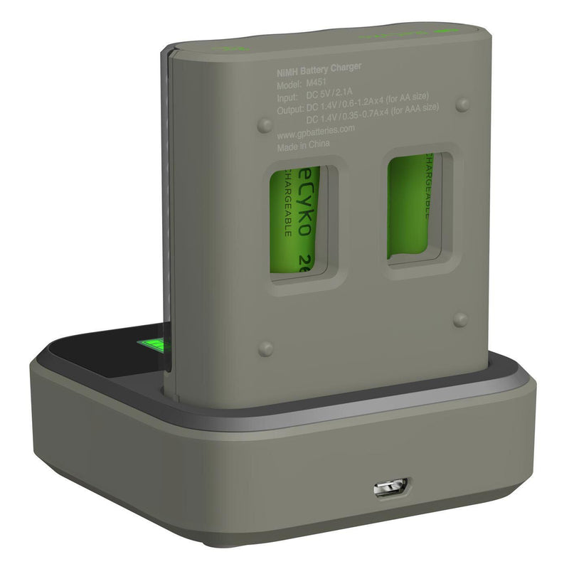 GP USB-Akku-Ladegerät inkl. Akkus Docking Station 4x AA
