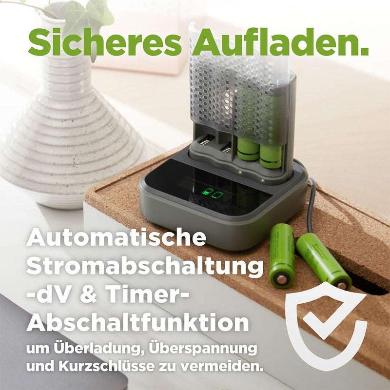 GP USB-Akku-Ladegerät inkl. Akkus Docking Station 4x AA