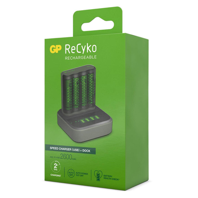 GP USB-Akku-Ladegerät inkl. Akkus Docking Station 4x AA