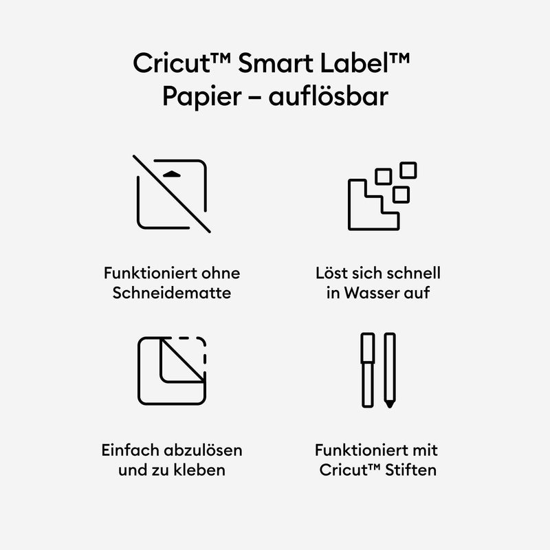 Cricut Papier auflösbar für Schneideplotter 33 cm x 61 cm weiß