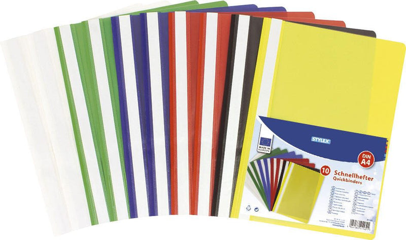 STYLEX TOPPOINT Schnellhefter DIN A4 Polypropylen (PP) 2x weiß, 2x grün, 2x blau, 2x rot, 1x schwarz, 1x gelb