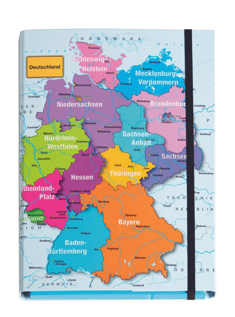 PAGNA Heftbox 3.5 cm DIN A4 Deutschlandkarte