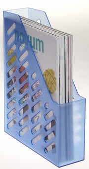 Stehsammler Polystyrol blau-transparent , DIN C4