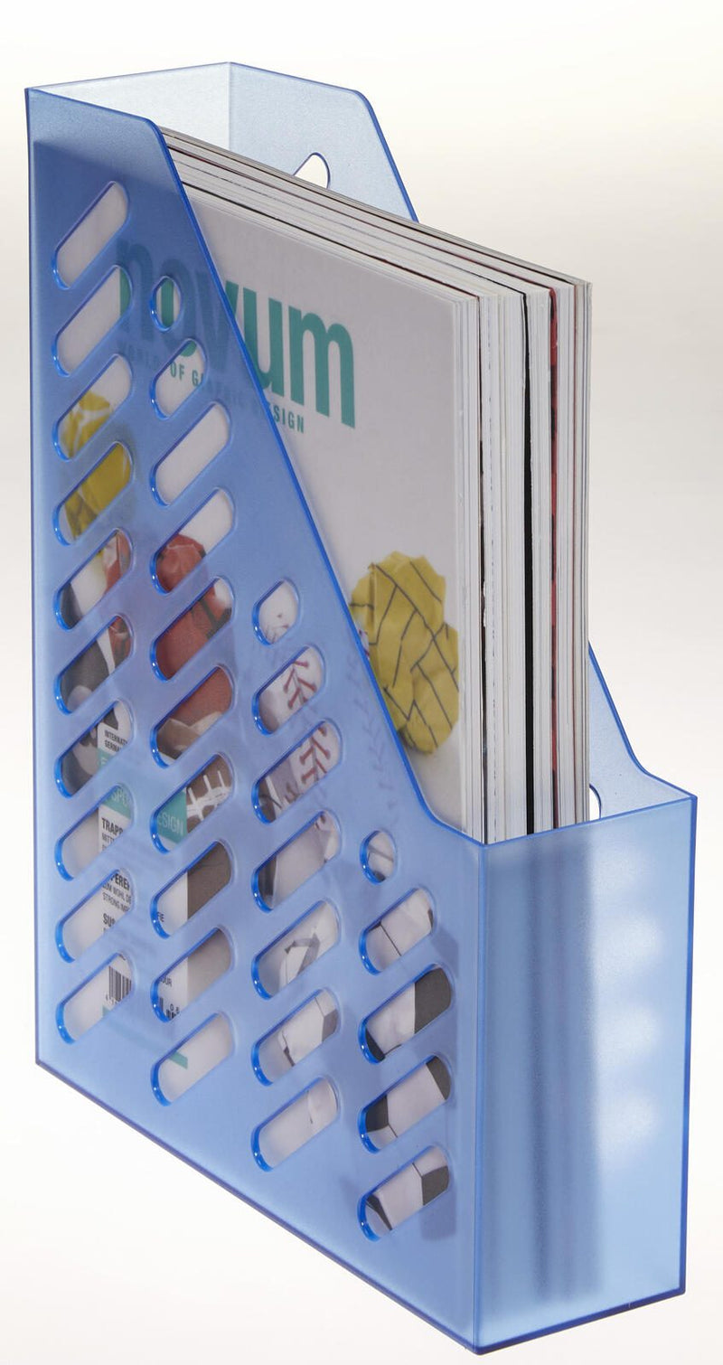 Stehsammler Polystyrol blau-transparent , DIN C4
