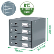 LEITZ Schubladenbox 60490051 DIN A4 29,0 x 36,0 x 28,3 cm