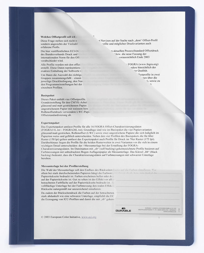 DURABLE Schnellhefter DIN A4 überbreit PVC blau