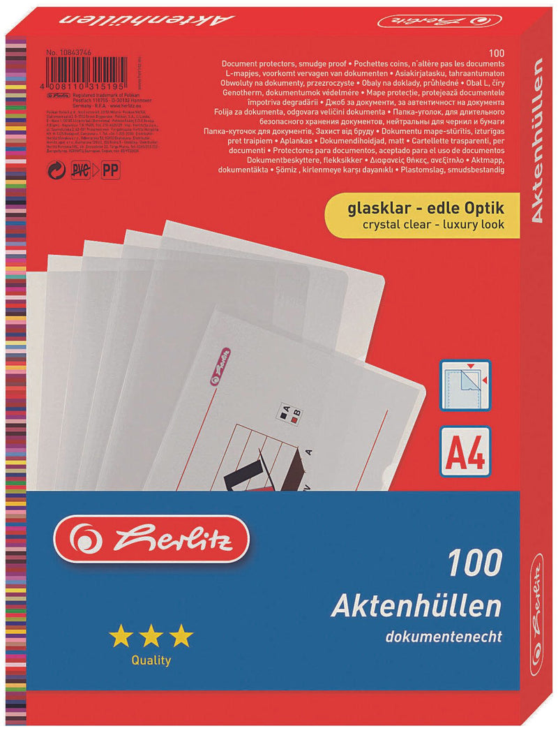 herlitz Sichthüllen DIN A4 glasklar