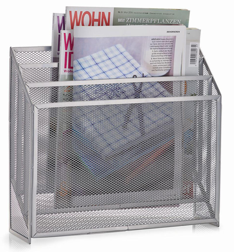 Zeller Zeitungsständer Metall silber , DIN A4