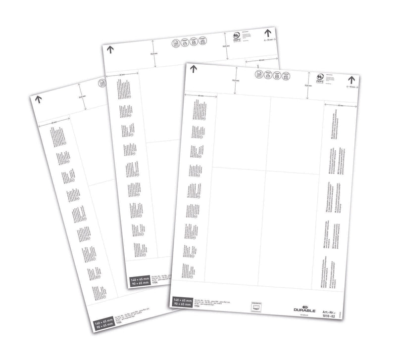 DURABLE Einsteckschilder für Kennzeichnungstaschen 6,5 x 14,0/9,0 cm