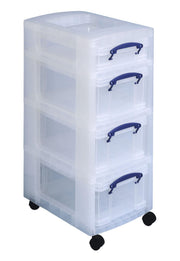 Really Useful Box Aufbewahrungsbox 1x 4,0 l + 3x 9,0 l - 30,0 x 42,0 x 73,0 cm transparent