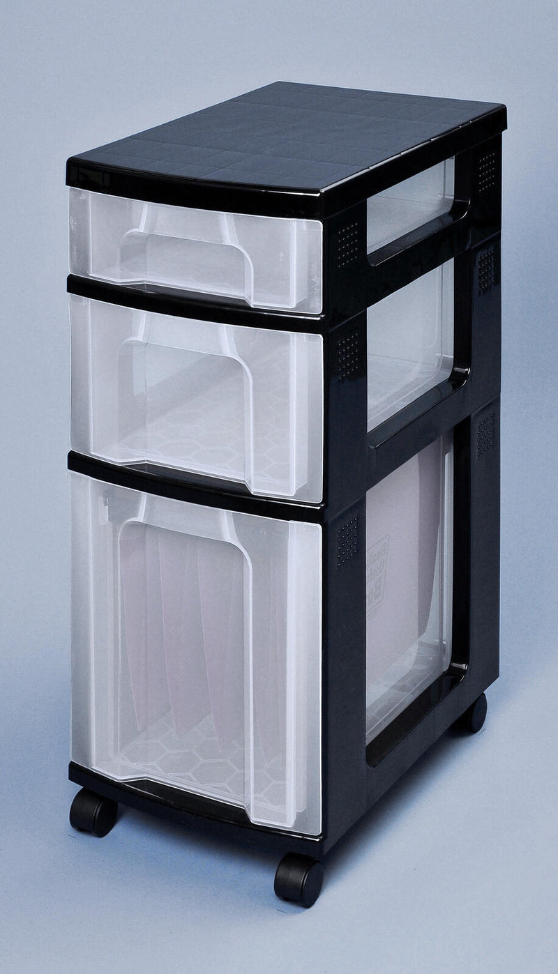 Really Useful Box Aufbewahrungsbox 1x 7,0 l + 1x 12,0 l + 1x 25,0 l - 30,0 x 42,0 x 69,0 cm transparent, schwarz