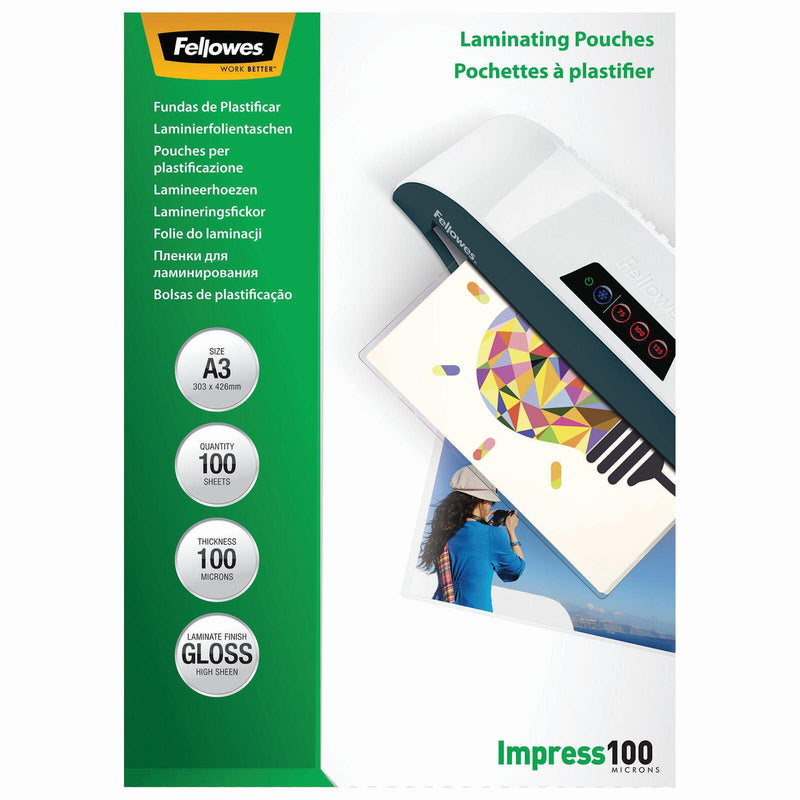 Fellowes Laminierfolien glänzend 100 mikron A3