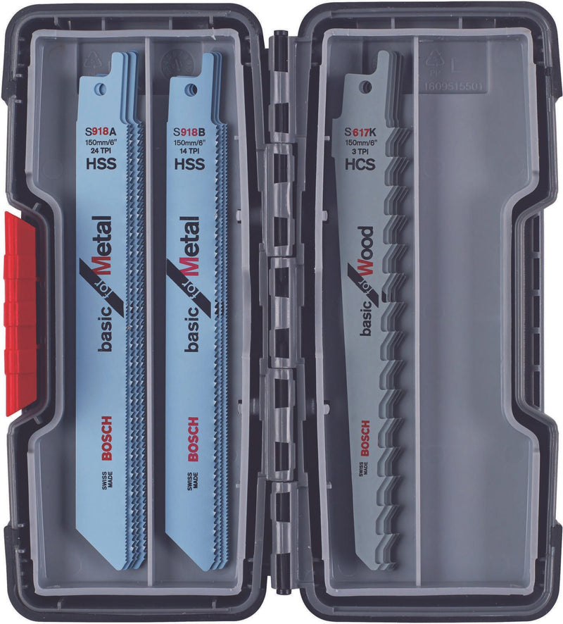 BOSCH ToughBox Basic Wood/Metal Säbelsägeblätter-Set 15-teilig