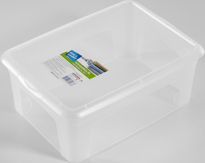 flink & sauber Aufbewahrungsbox 10,0 l - 38,0 x 26,0 x 14,0 cm transparent