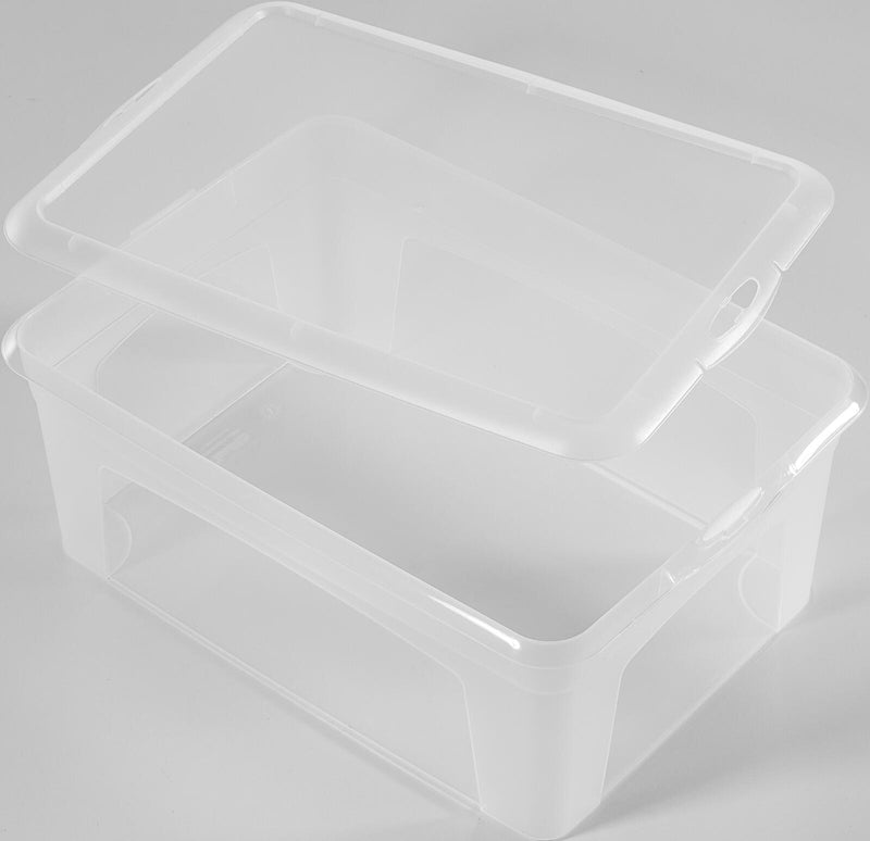 flink & sauber Aufbewahrungsbox 10,0 l - 38,0 x 26,0 x 14,0 cm transparent