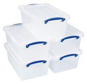 Really Useful Box Aufbewahrungsboxen 5x 10,2 l - 40,5 x 26,0 x 16,0 cm transparent