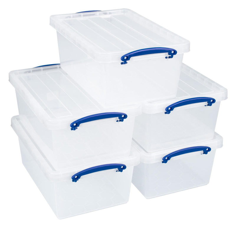 Really Useful Box Aufbewahrungsboxen 5x 10,2 l - 40,5 x 26,0 x 16,0 cm transparent