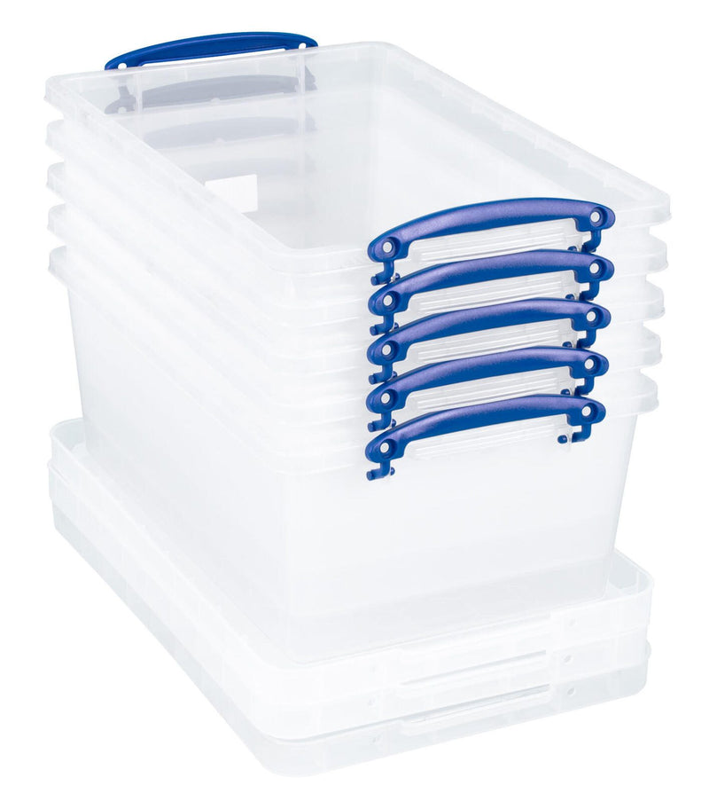 Really Useful Box Aufbewahrungsboxen 5x 10,2 l - 40,5 x 26,0 x 16,0 cm transparent