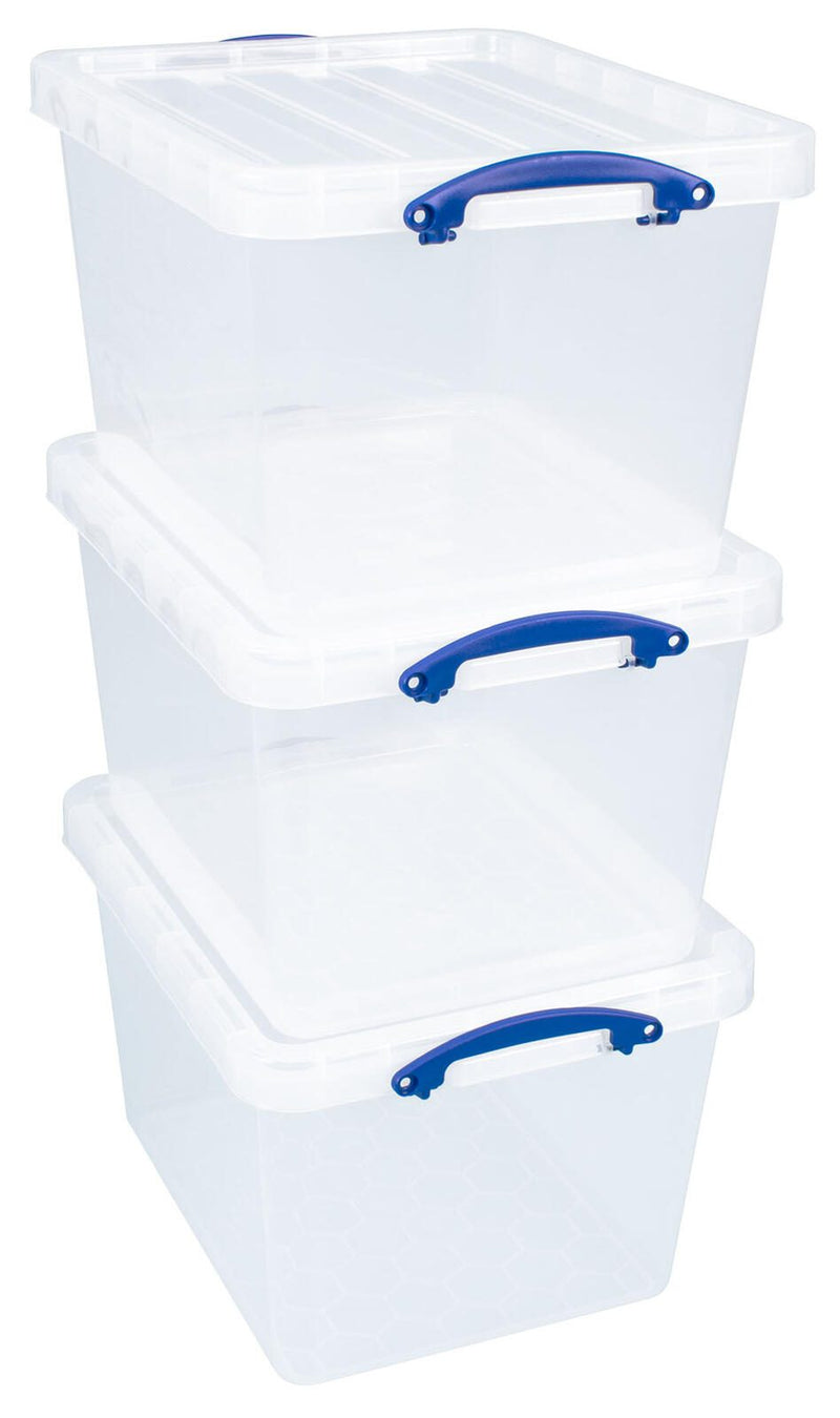 Really Useful Box Aufbewahrungsboxen 3x 40,0 l - 50,0 x 39,5 x 31,5 cm transparent