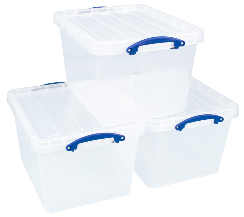 Really Useful Box Aufbewahrungsboxen 3x 40,0 l - 50,0 x 39,5 x 31,5 cm transparent