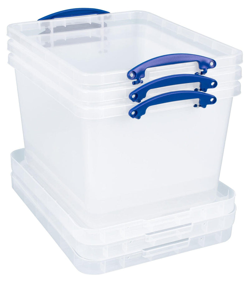 Really Useful Box Aufbewahrungsboxen 3x 40,0 l - 50,0 x 39,5 x 31,5 cm transparent