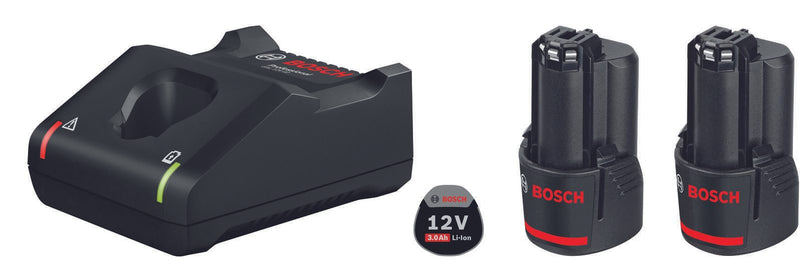 Bosch Starter-Set 2x Akku GBA 12V 3,0 Ah, Schnellladegerät GAL 12V-40