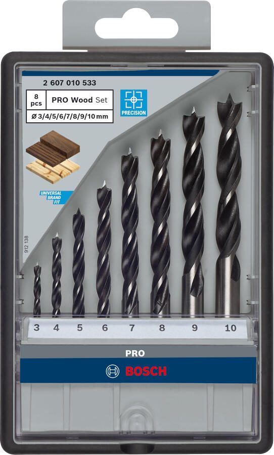 BOSCH Holzbohrer-Set Robust Line 8-teilig