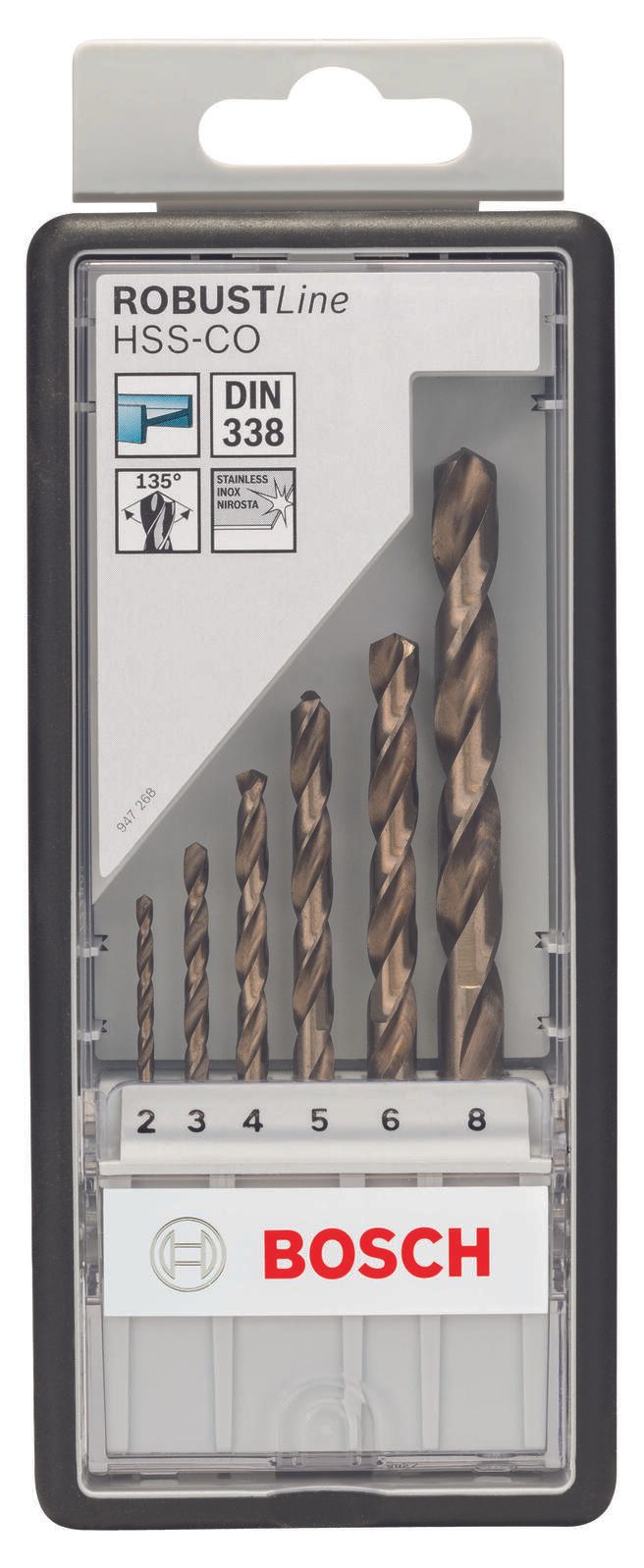 BOSCH Metallbohrer-Set Robust Line HSS Cobalt-Legierung 6-teilig