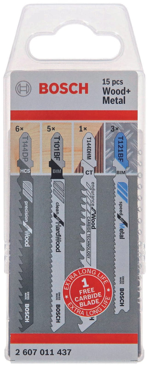 BOSCH Wood and Metal Stichsägeblätter-Set 15-teilig