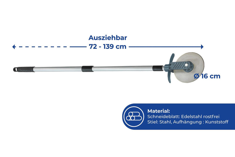 WENKO Rasenkantenroller Teleskopstiel 72 - 139 cm