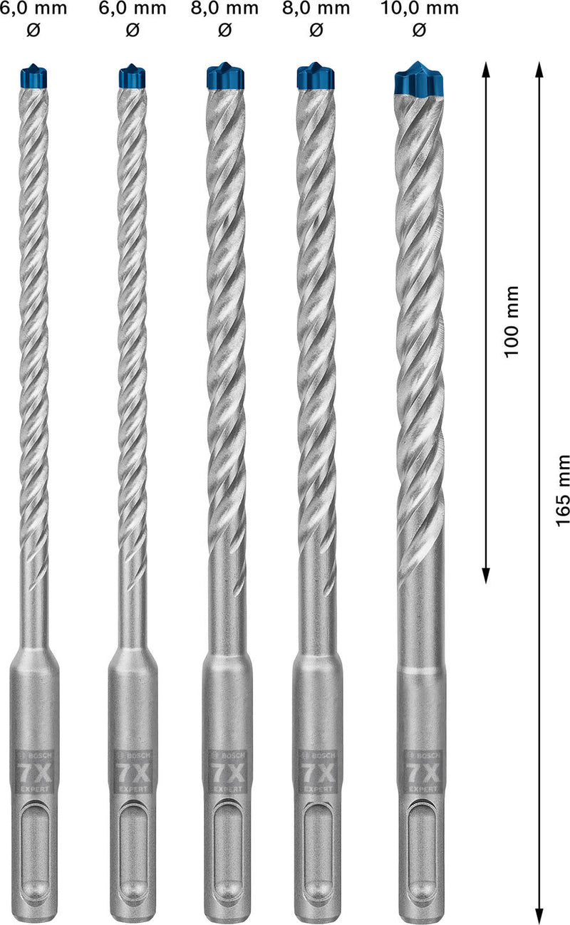 BOSCH Hammerbohrer-Set EXPERT SDS plus-7X 7-teilig