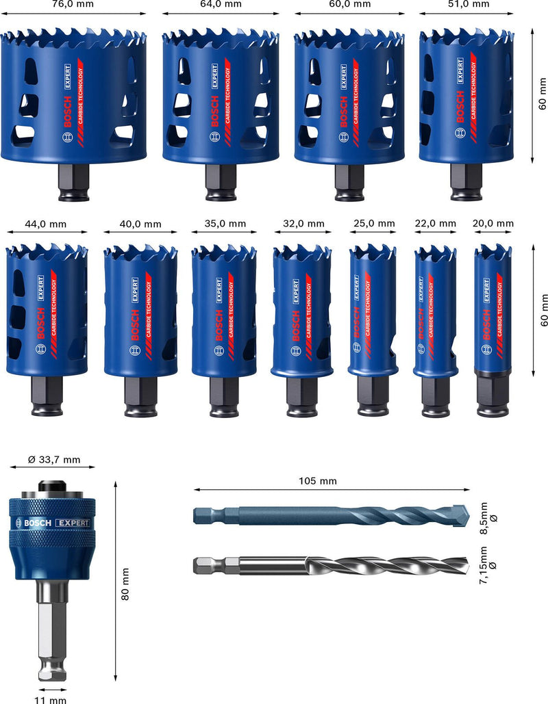 BOSCH Lochsägen-Set EXPERT Endurance for Heavy Duty Carbide 14-teilig