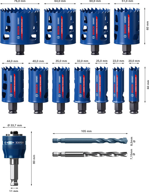 BOSCH Lochsägen-Set EXPERT Endurance for Heavy Duty Carbide 14-teilig