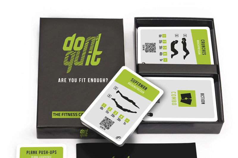 don't quit Fitness Kartenspiel