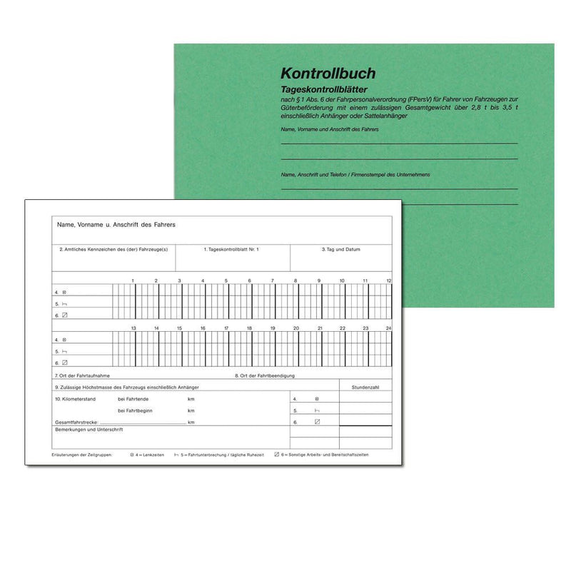 RNK-Verlag Formularbuch Tageskontrollblätter für das Fahrpersonal DIN A5 1x 32 Seiten