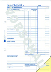 AVERY Zweckform Formularbuch Kassenbericht DIN A5 2x 50 Seiten
