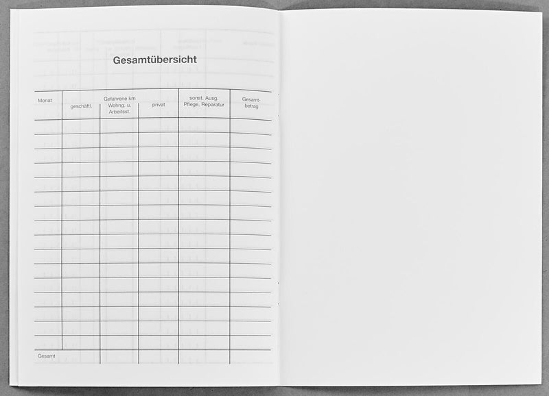 Formularbuch Fahrtenbuch, Pkw mit Kraftstoffverbrauch 4251 DIN A5 20 Seiten