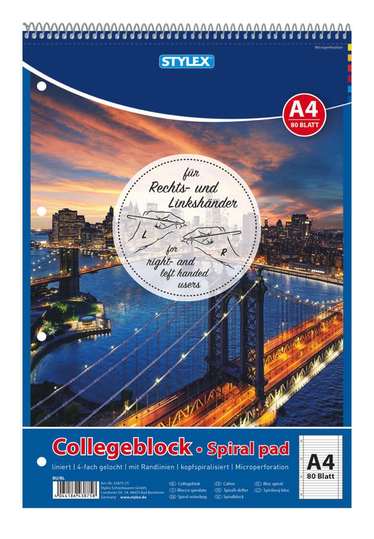 TOPPOINT Collegeblock DIN A4 liniert