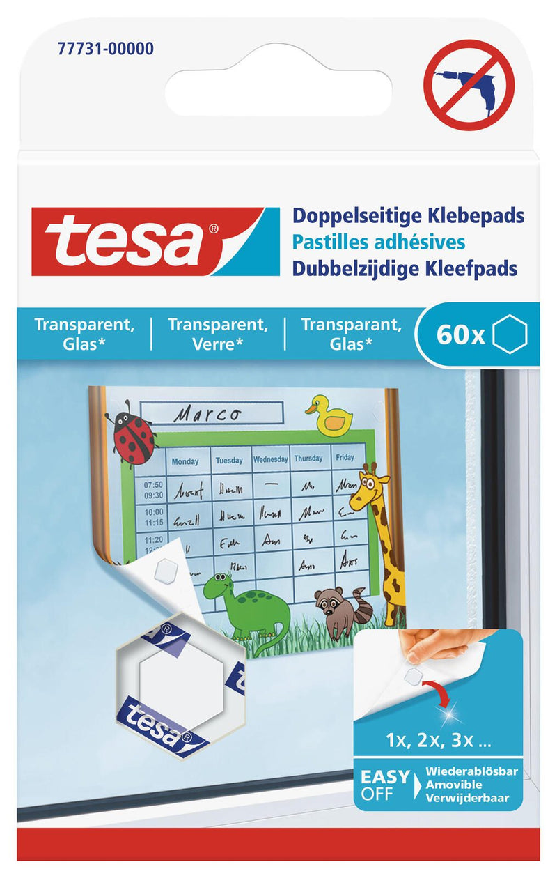 tesa doppelseitige Klebepads 1.1 cm x 1.1 cm transparent