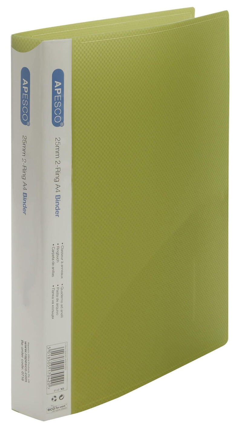 RAPESCO® Ringbücher 2-Ringe DIN A4 3.7 cm grün, blau, pink, violett, hellblau