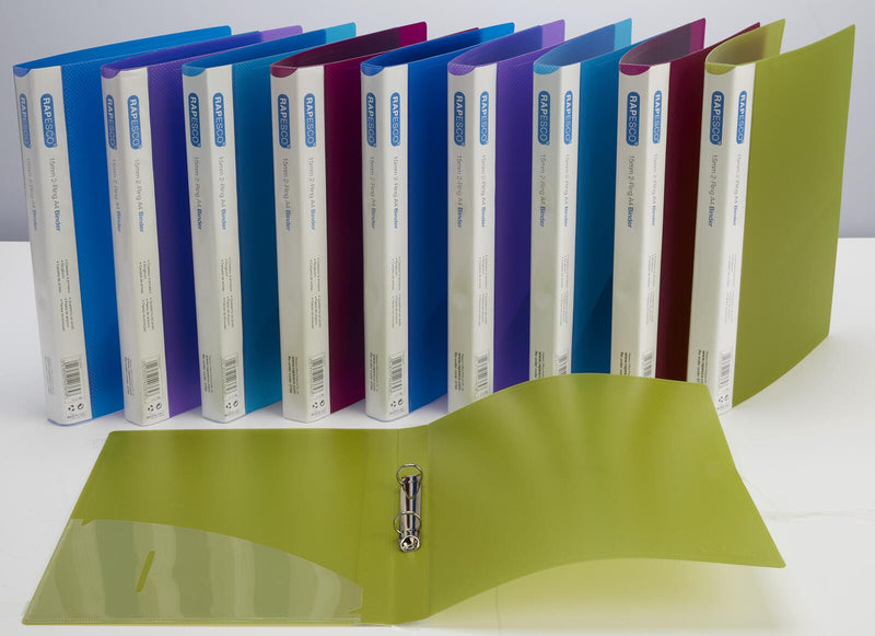 RAPESCO® Ringbücher 2-Ringe DIN A4 2.6 cm grün, blau, pink, violett, hellblau