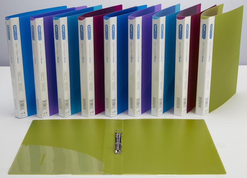 RAPESCO® Ringbücher 2-Ringe DIN A4 2.6 cm grün, blau, pink, violett, hellblau