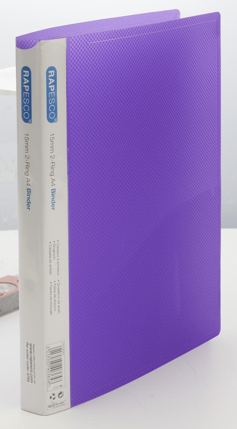 RAPESCO® Ringbücher 2-Ringe DIN A4 2.6 cm grün, blau, pink, violett, hellblau