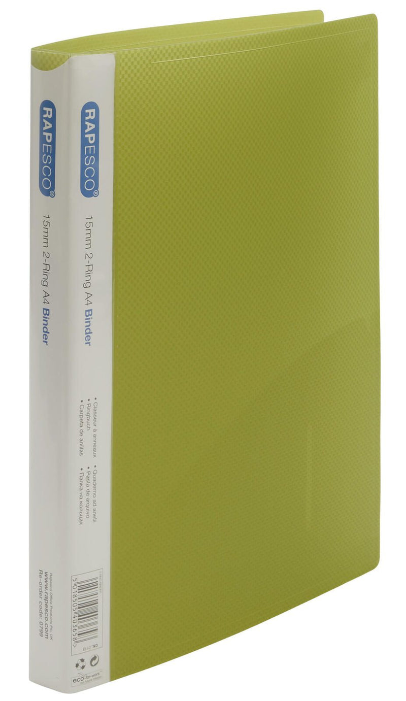 RAPESCO® Ringbücher 2-Ringe DIN A4 2.6 cm grün, blau, pink, violett, hellblau