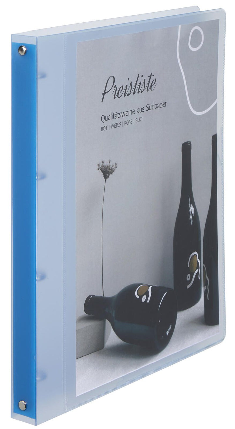 EICHNER Präsentationsringbuch 4-Ringe DIN A4 2.5 cm blau-transparent